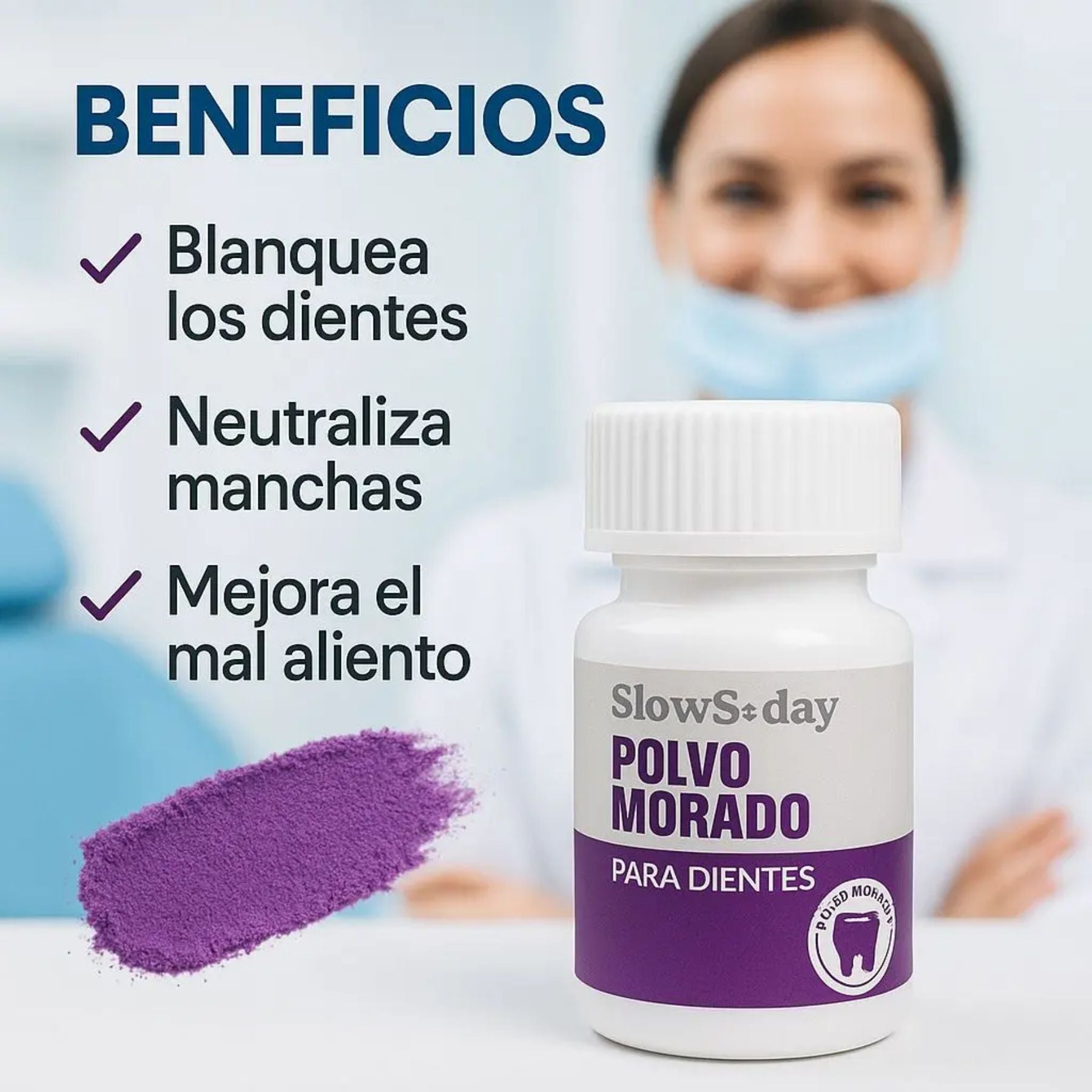 SlowSday® Elimina Lo Amarillo De Tus Dientes en 10 minutos.
