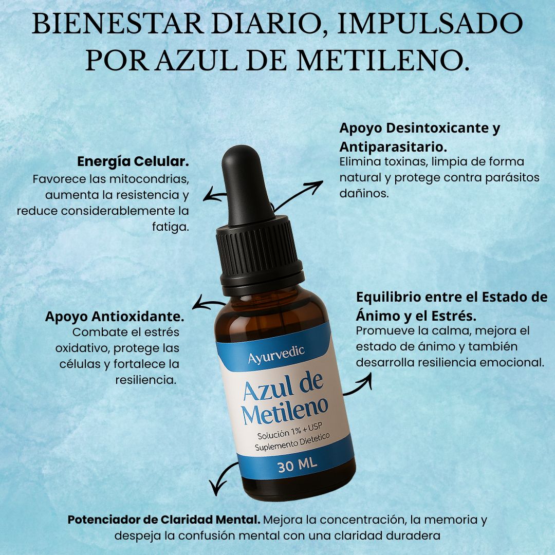 Azul de metileno- Ayurvedic®- El envejecimiento prematuro es evitable