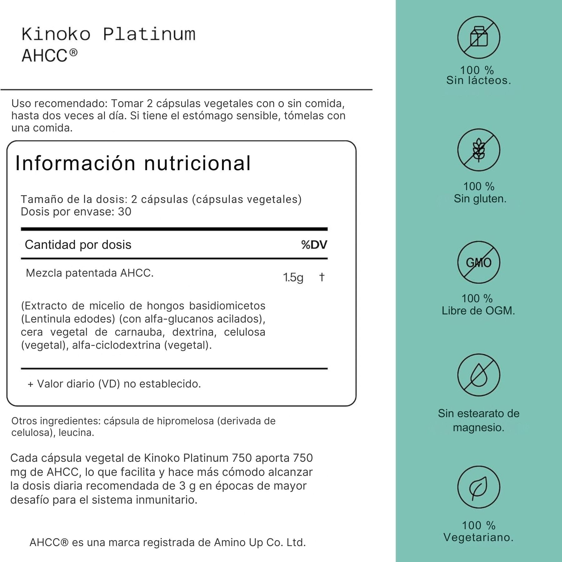 AHCC®-ELIMINADOR DE VERRUGAS CAUSADAS POR EL VPH- (60 cápsulas).