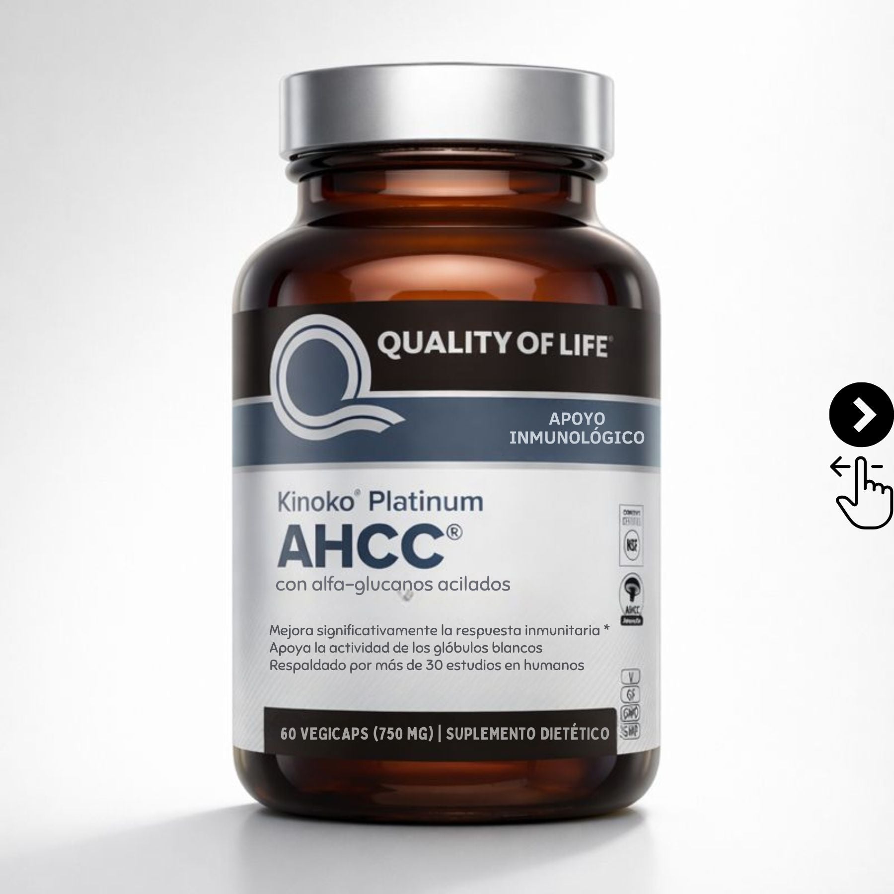 AHCC®-ELIMINADOR DE VERRUGAS CAUSADAS POR EL VPH- (60 cápsulas).