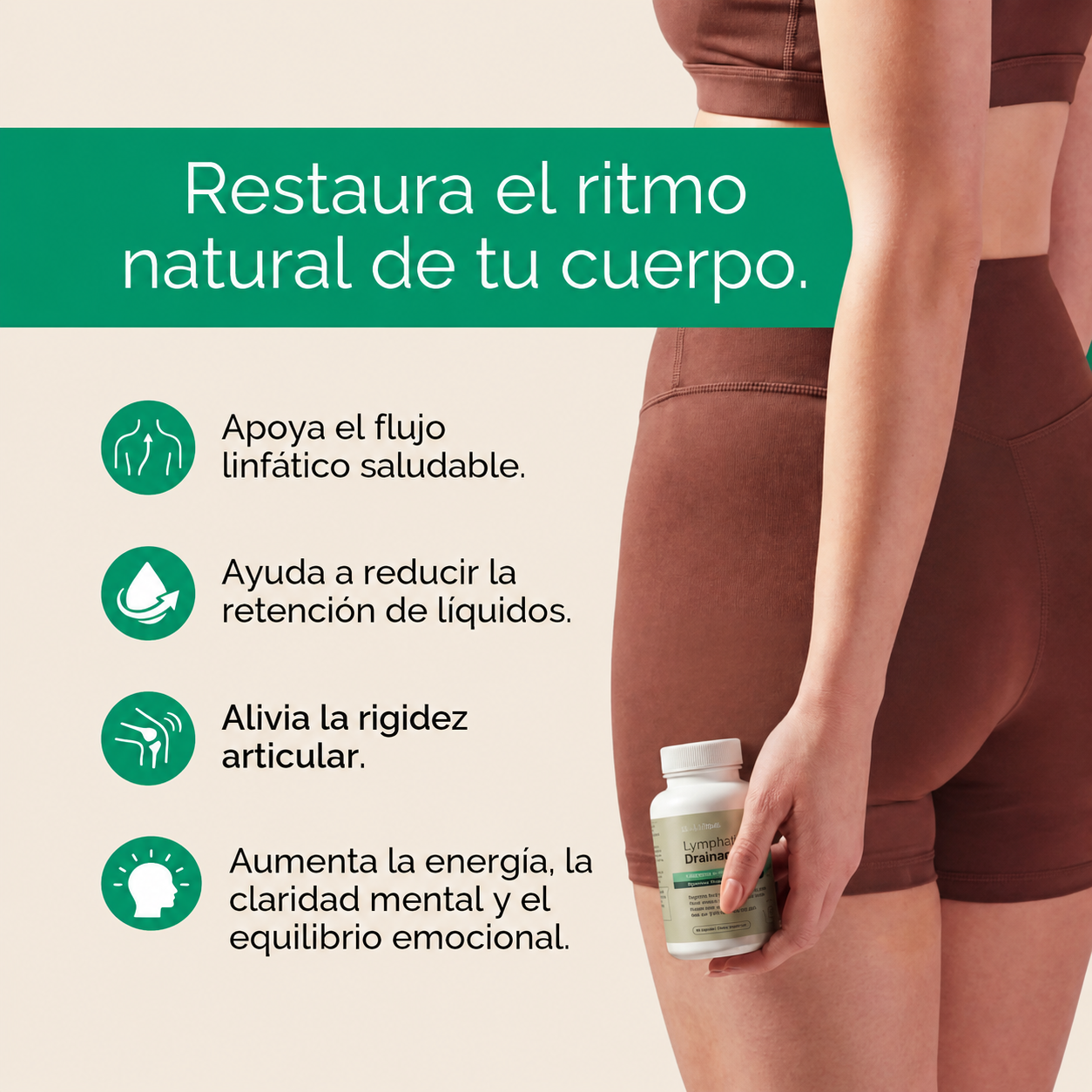 SCULPTIQUE® Suplemento de drenaje linfático PIERNAS LIGERAS en 15 días (60 capsulas)